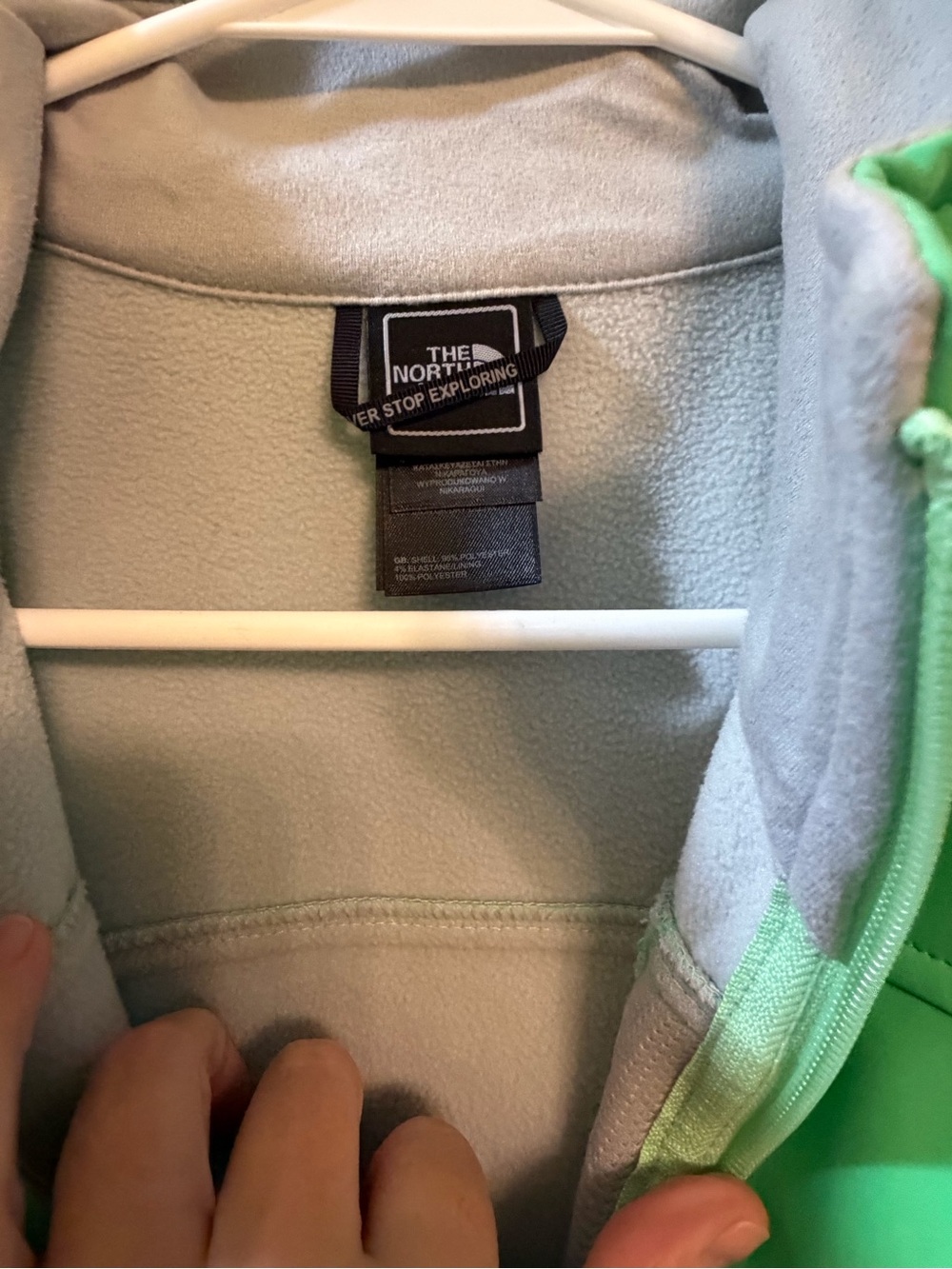 The North Face Women's Bright Mint Green Softshell Jacket - Picture 3 of 5